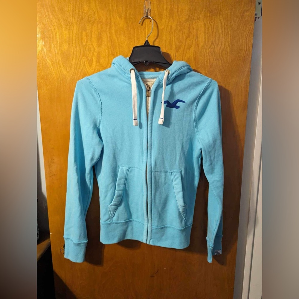 Hollister Blue Zip Up Hoodie